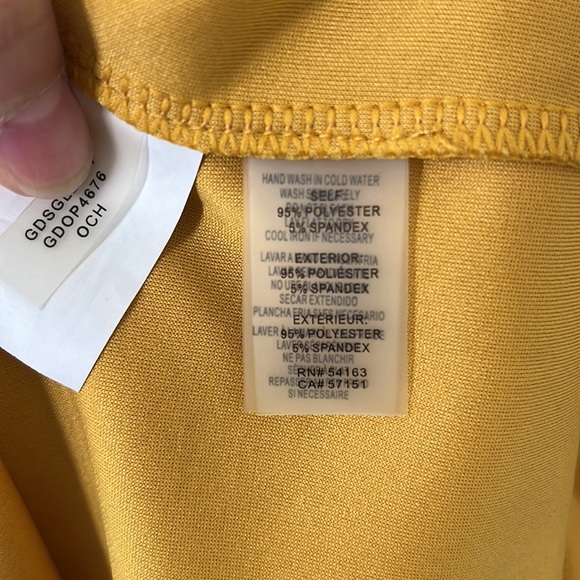GUESS Mustard Yellow Quarter Zip Hooded Shirt Dress Size XL - Picture 9 of 9